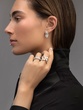 18K White Gold Ring with Brilliant and Pear Shaped Diamonds