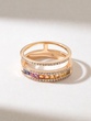 18K Rose Gold Rainbow ring with Multicolored Sapphires and Diamonds