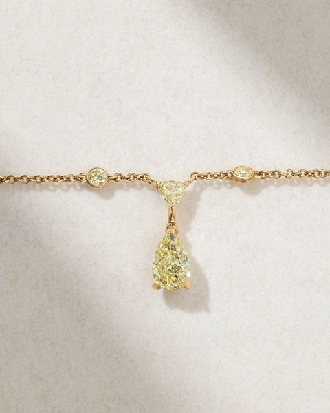 18K Rose Gold Necklace with Fancy Yellow Diamonds