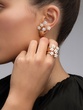 18K Rose Gold Flower Bouquet Earrings with Diamonds