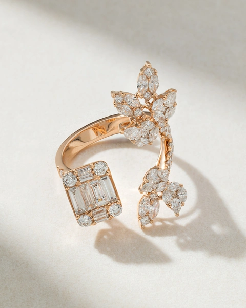 18Κ Rose Gold Ring with Baguette, Marquise, Pear, Princess and Brilliant Diamonds
