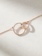18K Rose Gold Necklace with Diamond Double Circle Pendant - Image 2