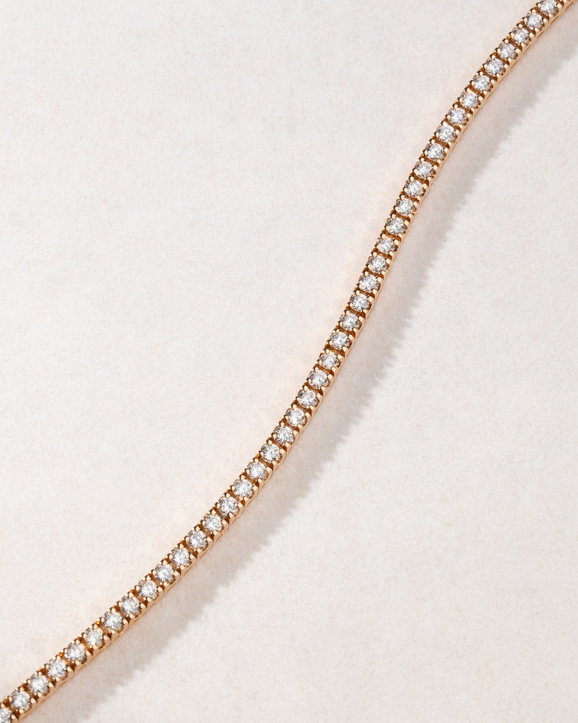 18K Rose Gold Tennis Bracelet with Brilliant cut Diamonds