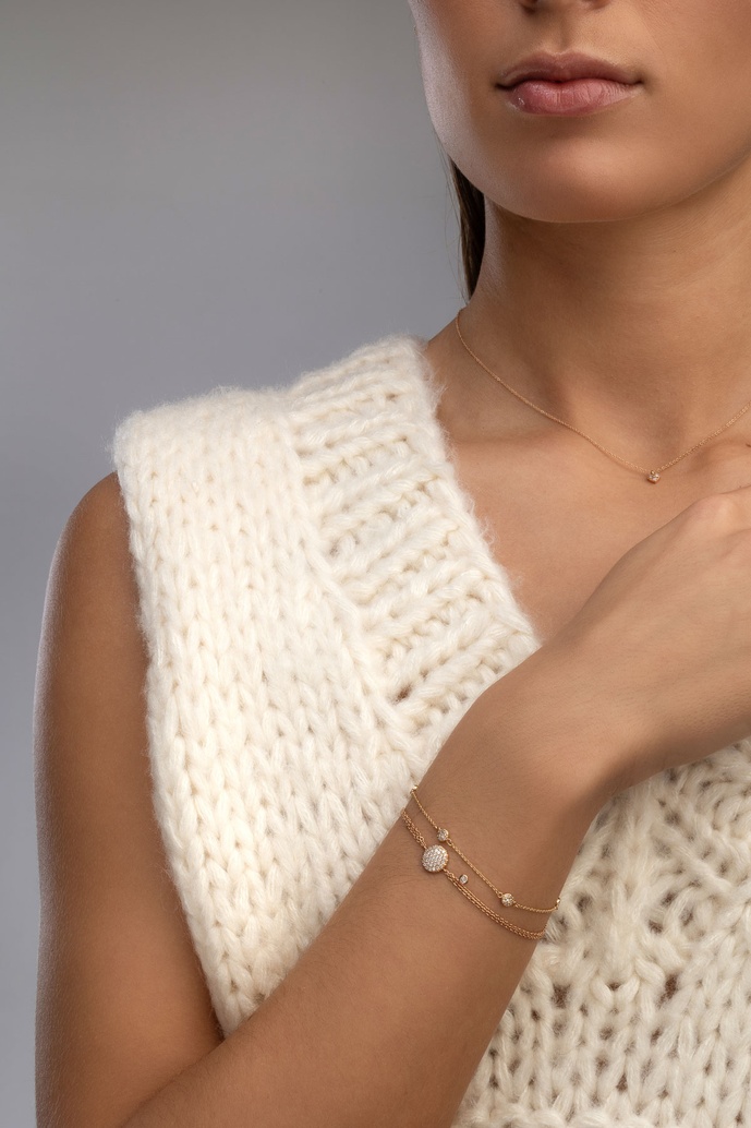 18K Rose Gold Miniature Heart with Diamonds