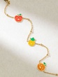Bracelet in Yellow Gold K18 with Colorful Enamel Fruit
