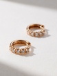 18 Karat Rose Gold Hoop Earrings with Brilliant Diamonds
