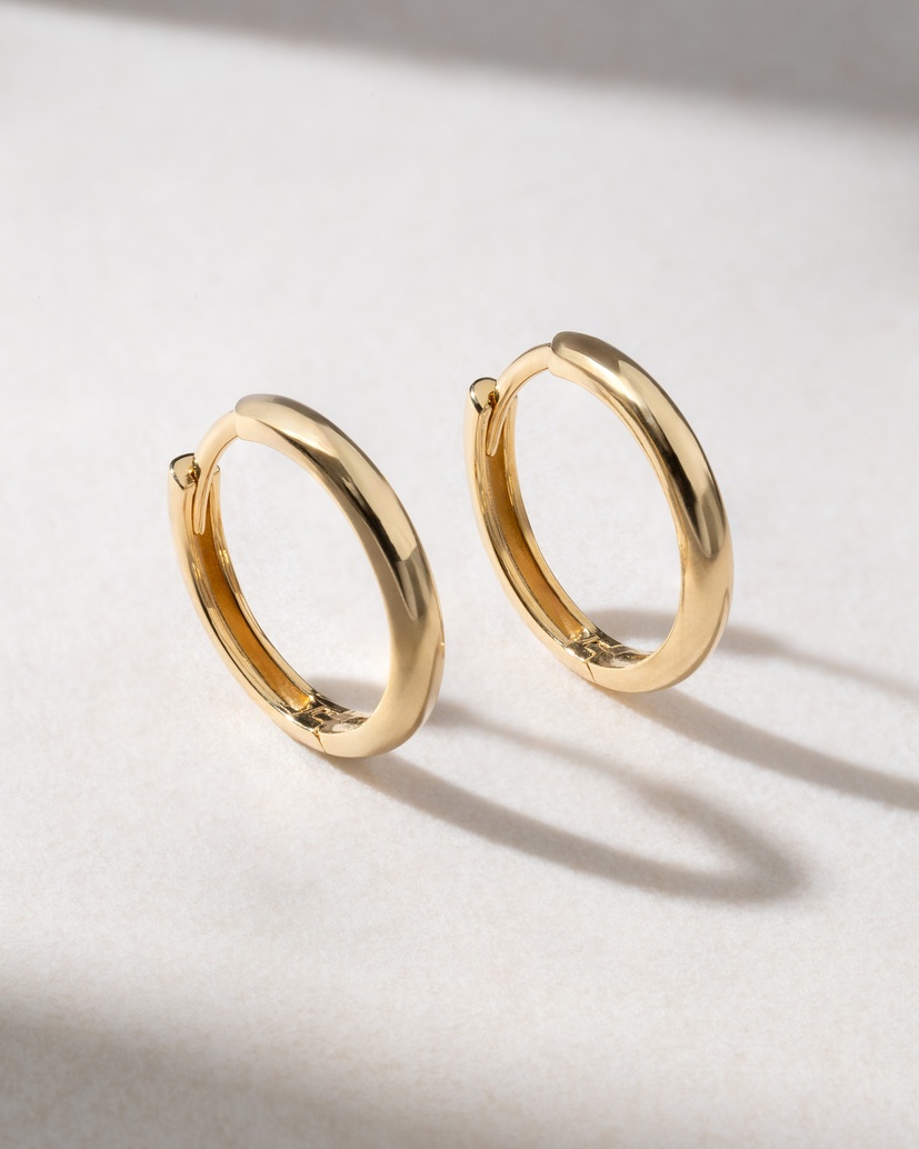 18Κ Yellow Gold  Thin Hoop Earrings