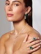 18K White Gold Ring with an Oval Emerald and Diamonds
