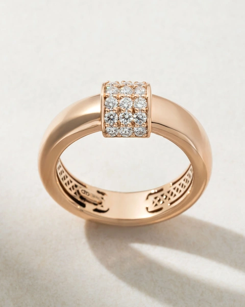 18Κ Rose Gold Ring with Diamond Center
