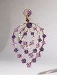 18K Rose Gold Earrings with Amethysts, Diamonds and Pink Sapphires - Image 2