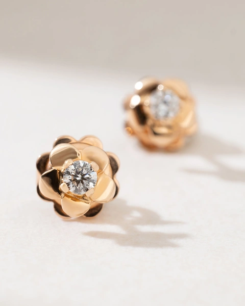 18K Rose Gold Diamond Earrings