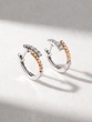 18 Karat White and Rose Gold Hoop Earrings with Brilliant Diamonds