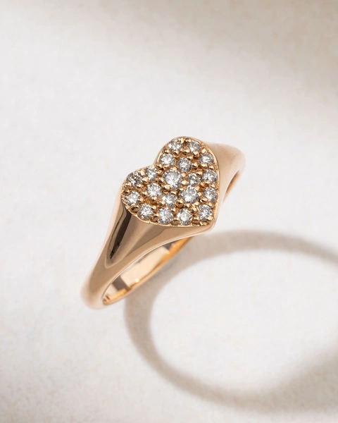 18K Rose Gold Diamond Chevalier Ring