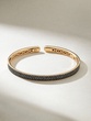 18K Rose Gold Cuff Bracelet with Black Brilliant Cut Diamonds