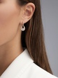 Rose Gold Drop Earrings Κ18 with Brilliant and Baguette Diamonds