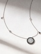 18K White Gold Necklace with White and Black Diamonds - Image 1