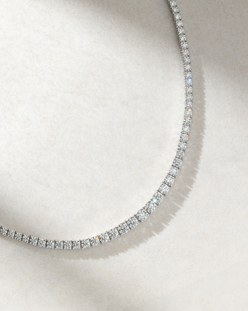 18K White Gold Tennis Necklace with Diamonds