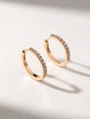 18 Karat Rose Gold Hoop Earrings with Brilliant Diamonds