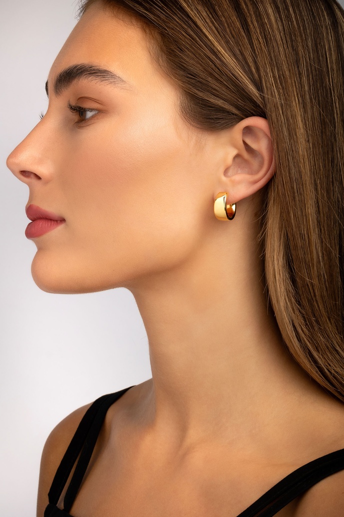 18K Yellow Gold Hoop Earrings - Image 2