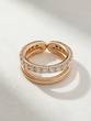 18Κ Rose Gold Double Band Ring with Diamonds - Image 3