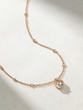18K Rose Gold Necklace with a Pear Shaped Pendant and Brilliant Diamonds