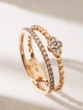 18K Double Band Rose Gold Ring with Diamonds
