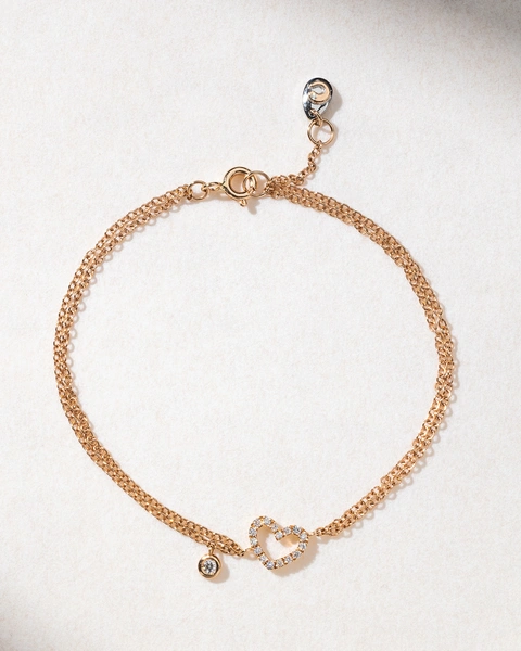 18Κ Rose Gold Bracelet with Diamond Heart