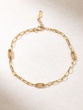 18K Yellow Gold Chain Bracelet with Diamonds