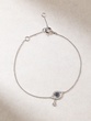 18K White Gold Bracelet with Diamond and Sapphire Talisman Eye