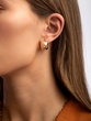 18K Rose Gold Hoop Earrings with Diamonds - Image 1