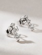 Triple Diamonds 18K White Gold Earrings