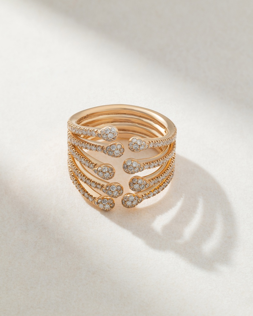 18Κ Rose Gold Diamond Ray Ring