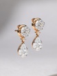18K Rose Gold Drop Earrings with Fancy and Brilliant cut Diamonds - Image 1