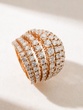 Impressive 18K Rose Gold Ring with Diamond Layers