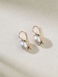 18K Rose Gold Earrings with  Oval Pearls