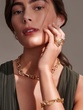 Sculptural 18K Rose Gold Ring with Diamonds