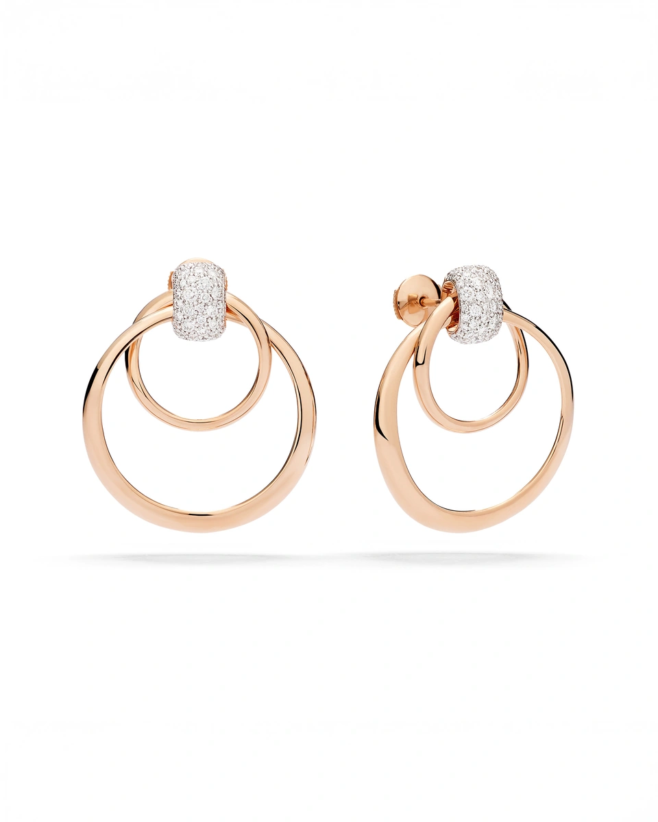 Pomellato Together Earrings in 18K Rose Gold with Brilliant-Cut Diamonds