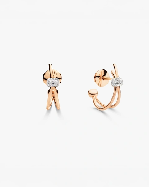 Together earrings in 18k rose gold with 30 white diamonds