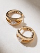 18K Rose Gold Hoop Earrings with Pear Shaped diamonds
