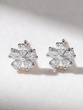 18Κ White Gold Flower Studs with Poir Diamonds - Image 1