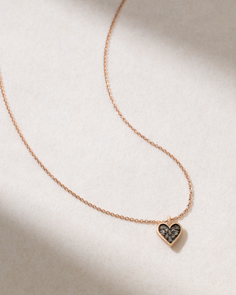 18K Rose Gold Lucky Heart with Brown Diamonds