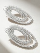 18K White Gold Oval Earrings with Brilliant, Asscher and Baguette Diamonds - Image 3