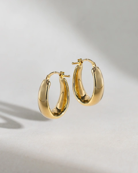 18K Yellow Gold Hoop Earrings