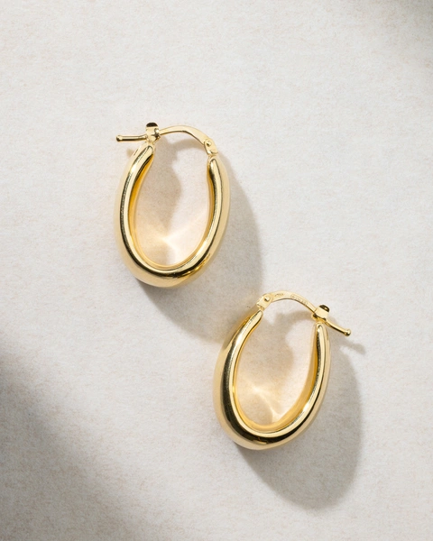 18K Yellow Gold Hoop Earrings