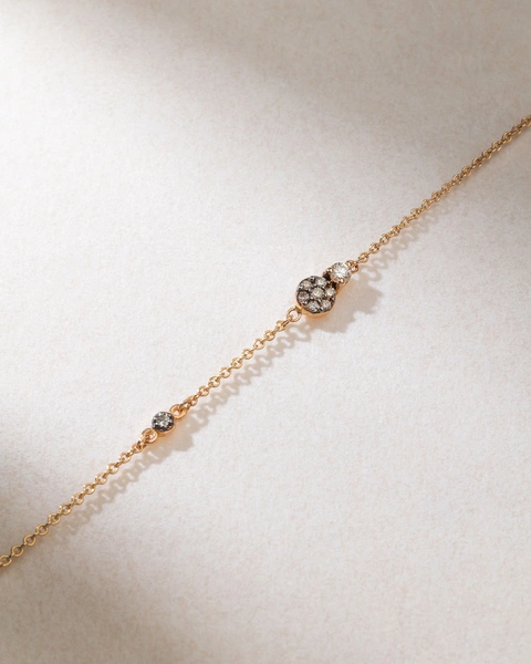 18K Rose Gold Bracelet with White and Brown Diamonds