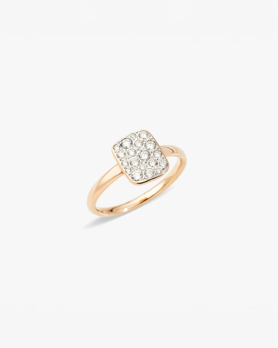 Sabbia ring in 18k rose gold with white diamonds
