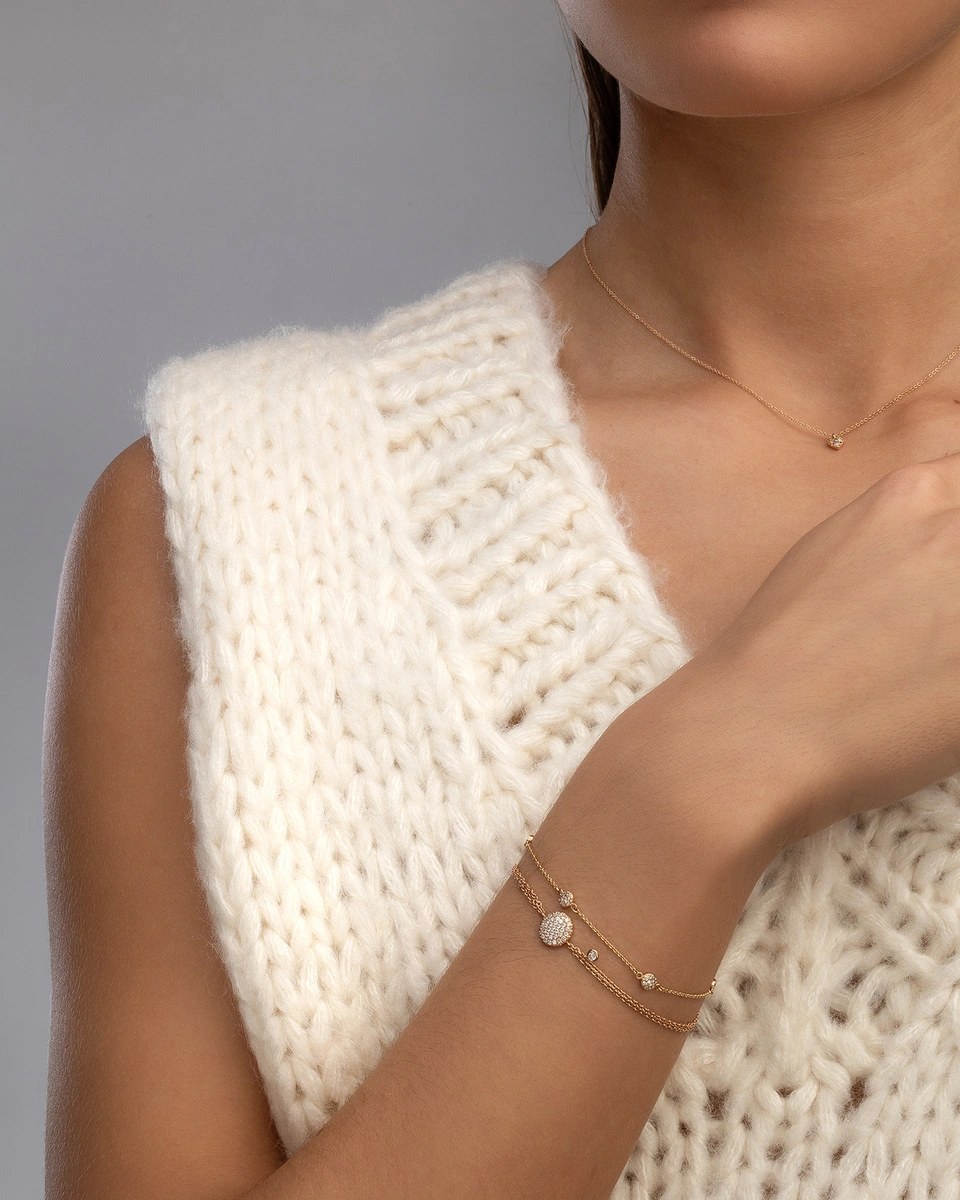 18 Karat Rose Gold Bracelet with Circle Charms