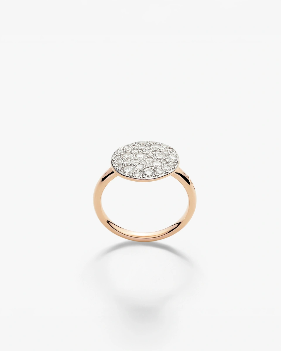 Sabbia δαχτυλίδι σε ροζ χρυσό 18 καρατίων με λευκά διαμάντια