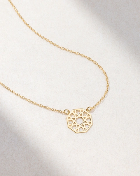 Vintage Octagone Charm Necklace