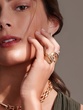 Striking 18K Yellow Gold Ring With Diamonds